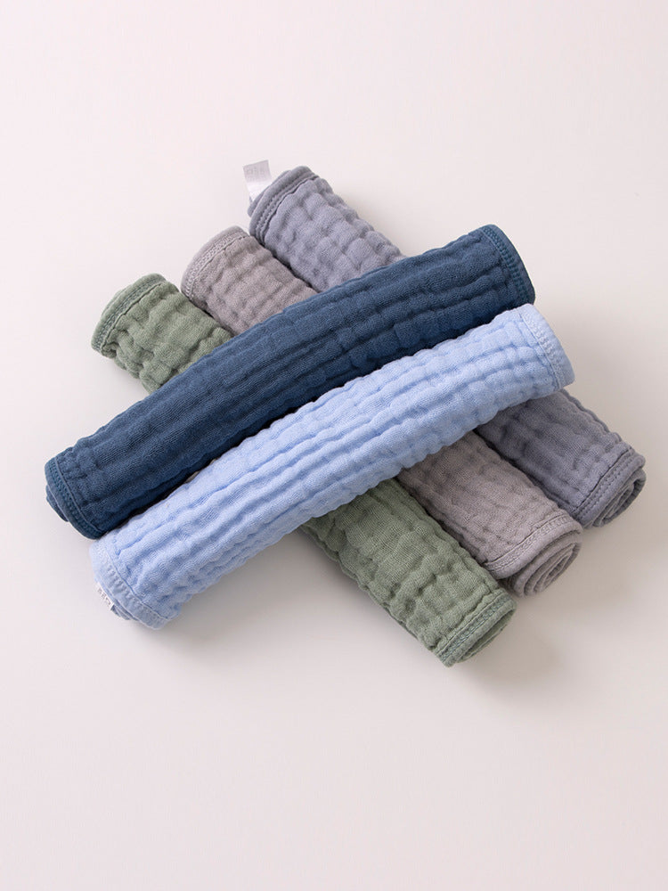 6-Layer Gauze Baby Towels 5-Pack - Muslin Burp Cloths & Washcloths, 12"x20"
