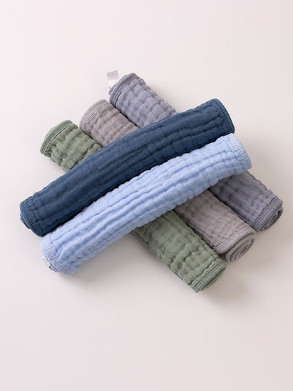 6-Layer Gauze Baby Towels 5-Pack - Muslin Burp Cloths & Washcloths, 12"x20"