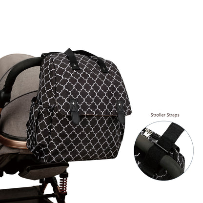 4-in-1 Convertible Diaper Bag Backpack – Multifunctional Baby Bag with Changing Pad & Insulated Bottle Holder, Stroller Straps, Travel Essential for Mom and Dad