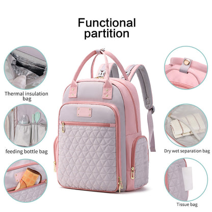 Large Capacity Diaper Backpack – Waterproof Multi-Pocket Baby Bag for Newborn Essentials