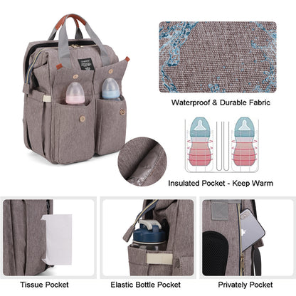 Multi-Functional Foldable Bed Diaper Backpack - Large Capacity Waterproof Portable Baby Bed And Mother Baby Backpack
