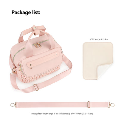 Pink Diaper Bag for Mom - Large Capacity Baby Bag with Insulated Bottle Holder & Changing Pad