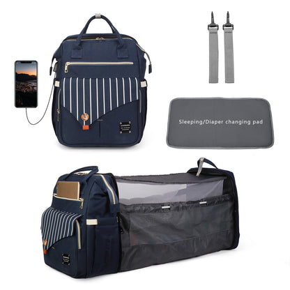 3-in-1 Convertible Baby Travel Bag – Portable Bassinet, Diaper Bag & Changing Station with Mosquito Net, Foldable Baby Bed for Outdoor, Travel & Daily Use