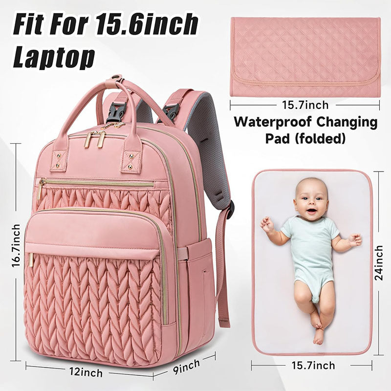 Multi-Functional Waterproof Diaper Bag Backpack with Changing Pad