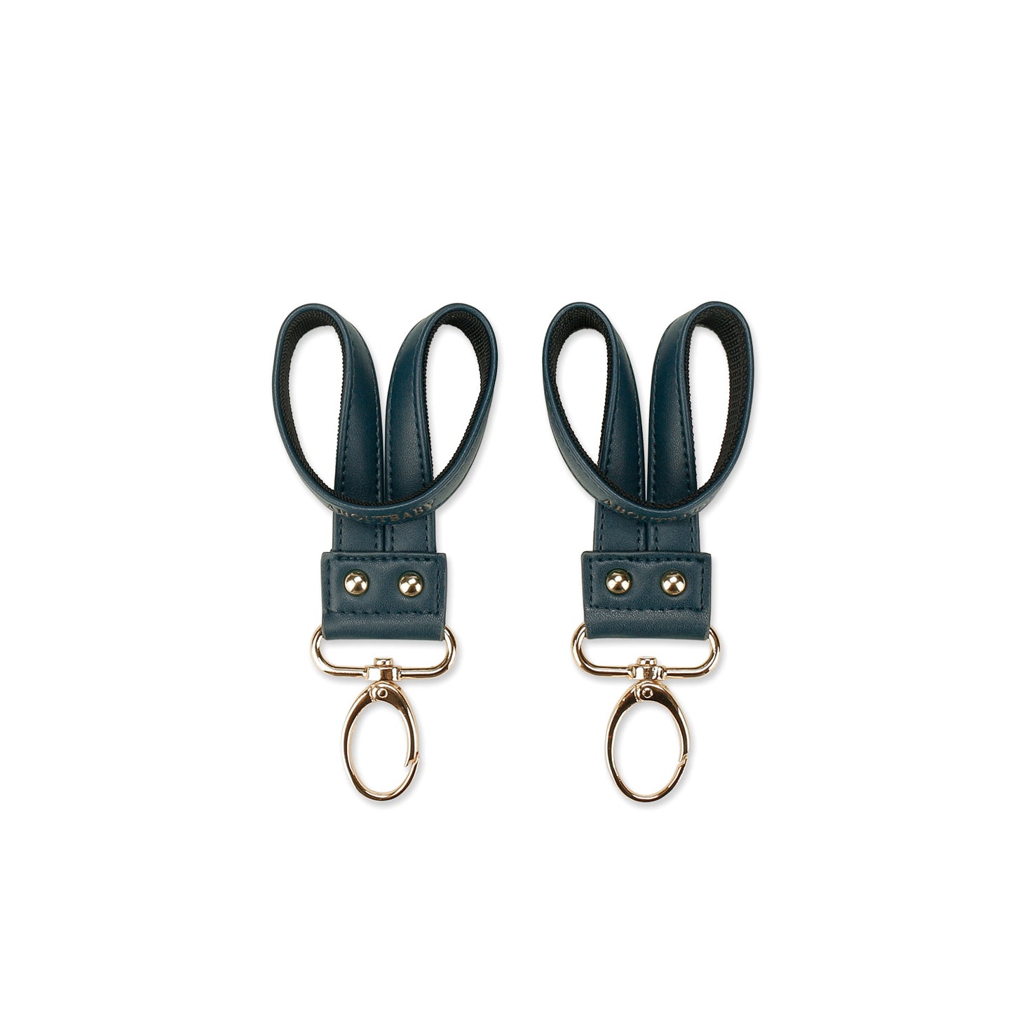 360° Rotating Stroller Hooks – Premium Vegan Leather Clips for Bags & Caddies, Heavy Duty Metal Snaps (Pair, Water Resistant)