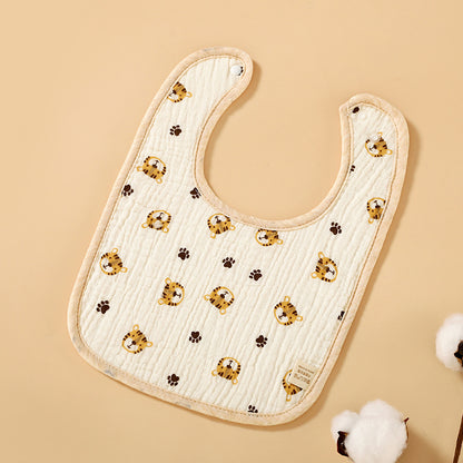 Cotton Baby Drool Bibs 5-Pack - 8"x11" Soft Gauze Drool Bibs for Newborn