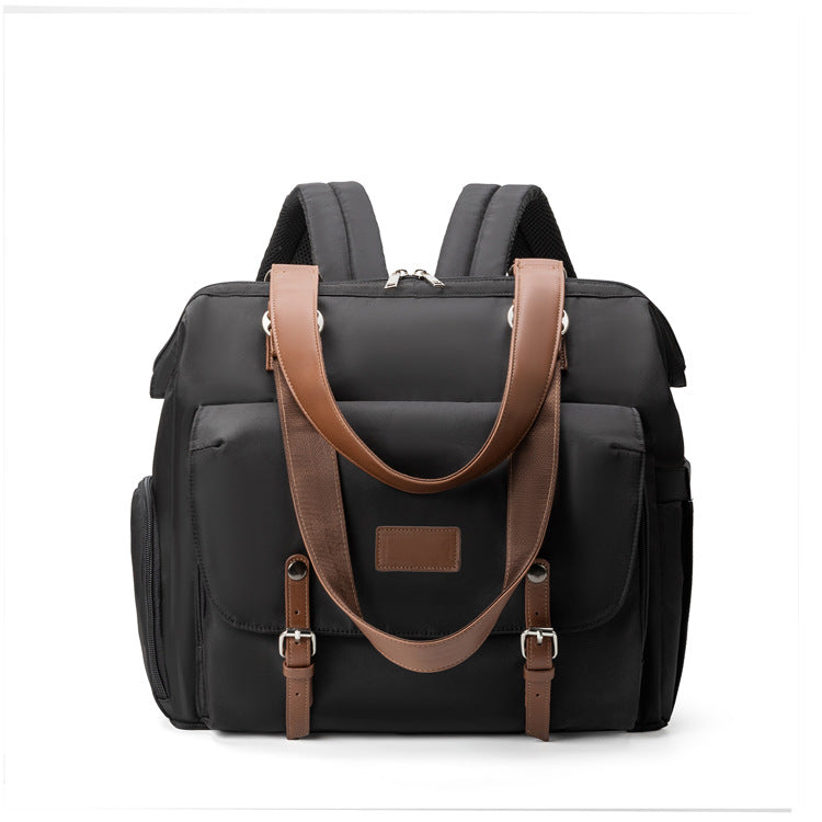 4-in-1 Convertible Diaper Backpack - 16" Multipurpose Travel Bag with Luggage Sleeve