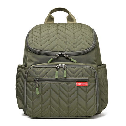 Large Diaper Bag Backpack for Mom Dad, 15-Pocket Unisex Baby Travel Bag with Changing Pad & Stroller Straps, Machine Washable, Army Green