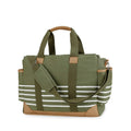 Canvas Diaper Bag Tote - Large Capacity Waterproof Mommy Bag with Stroller Straps, 2 Insulated Pockets & Magnetic Closure