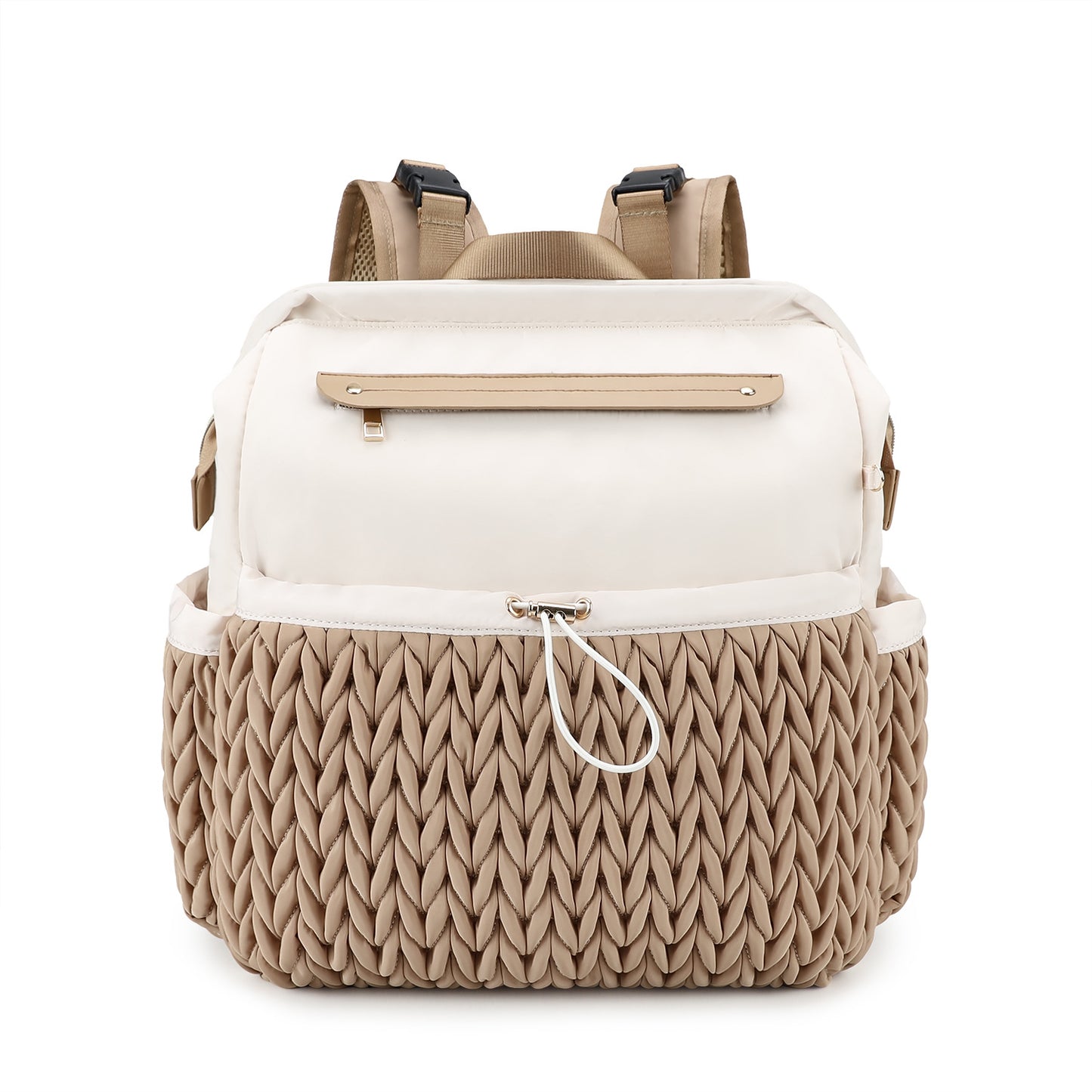 Lightweight Diaper Bag Backpack with Changing Pad – Large Opening Travel Nursery Bag for Mom, Stroller Clips & Faux Fur Pendant