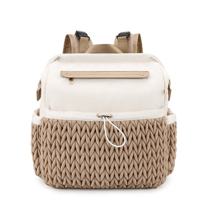 Lightweight Diaper Bag Backpack with Changing Pad – Large Opening Travel Nursery Bag for Mom, Stroller Clips & Faux Fur Pendant