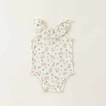 Baby Girl Ruffle Bodysuit & Pants Set - 2-Piece Summer Outfit for Infant Toddler