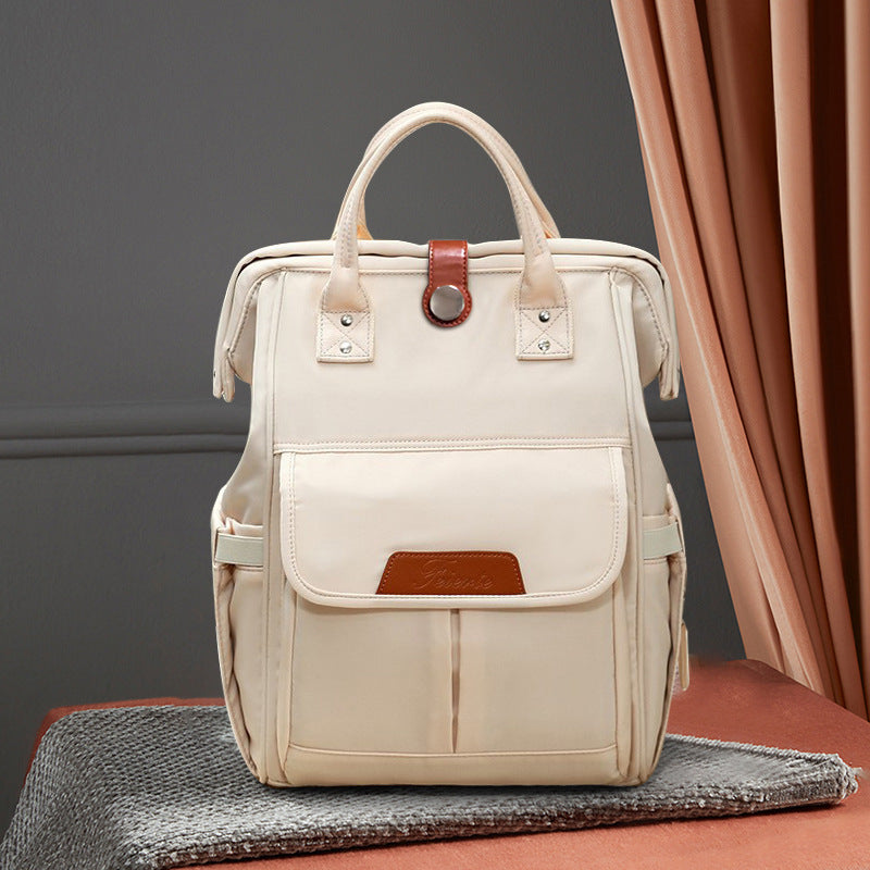 Multi-Functional Diaper Bag , Large Capacity Waterproof Mommy Tote with Insulated Pocket, Quick One-Hand Open Magnetic/Snap Closure