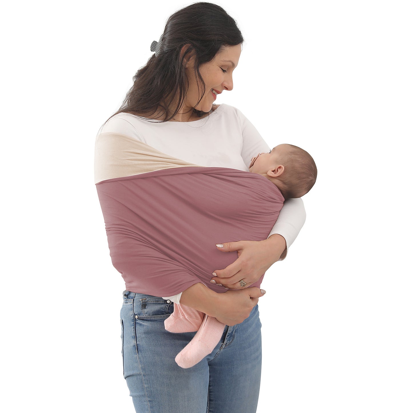 Porte-bébé en écharpe–Porte-bébé en tissu pour nouveau-nés (3 à 16 kg) 