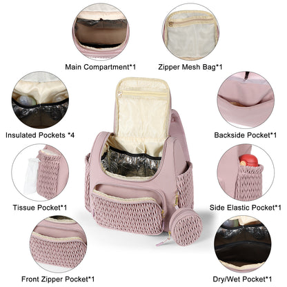 Spacious & Lightweight Diaper Backpack with Insulated Pocket – Large Capacity Baby Bag, Stroller Hooks, Water-Resistant | Perfect for Travel & Everyday