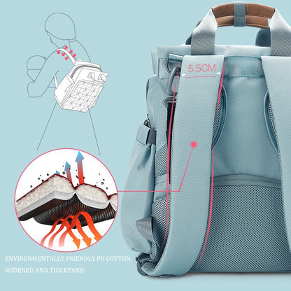 Multi-Function Diaper Bag Backpack – Large Capacity Waterproof Mom Bag with Insulated Bottle Pockets, Stylish Travel Baby Bag for Women