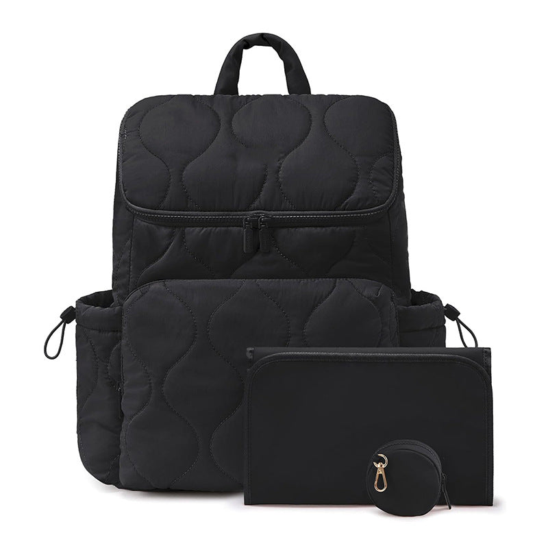 Trendy Lightweight Diaper Bag Backpack – with Changing Pad, Insulated Pockets & Pacifier Case
