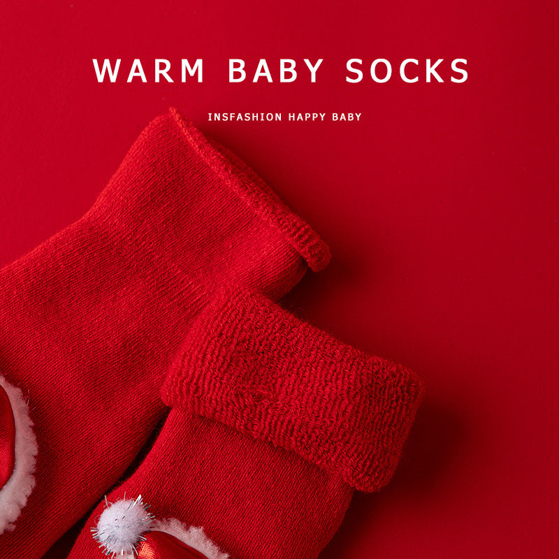 Cozy Christmas Stockings for Babies - Non-Slip Gripper Socks
