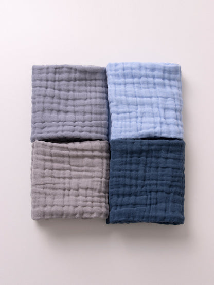 6-Layer Gauze Baby Towels 5-Pack - Muslin Burp Cloths & Washcloths, 12"x20"
