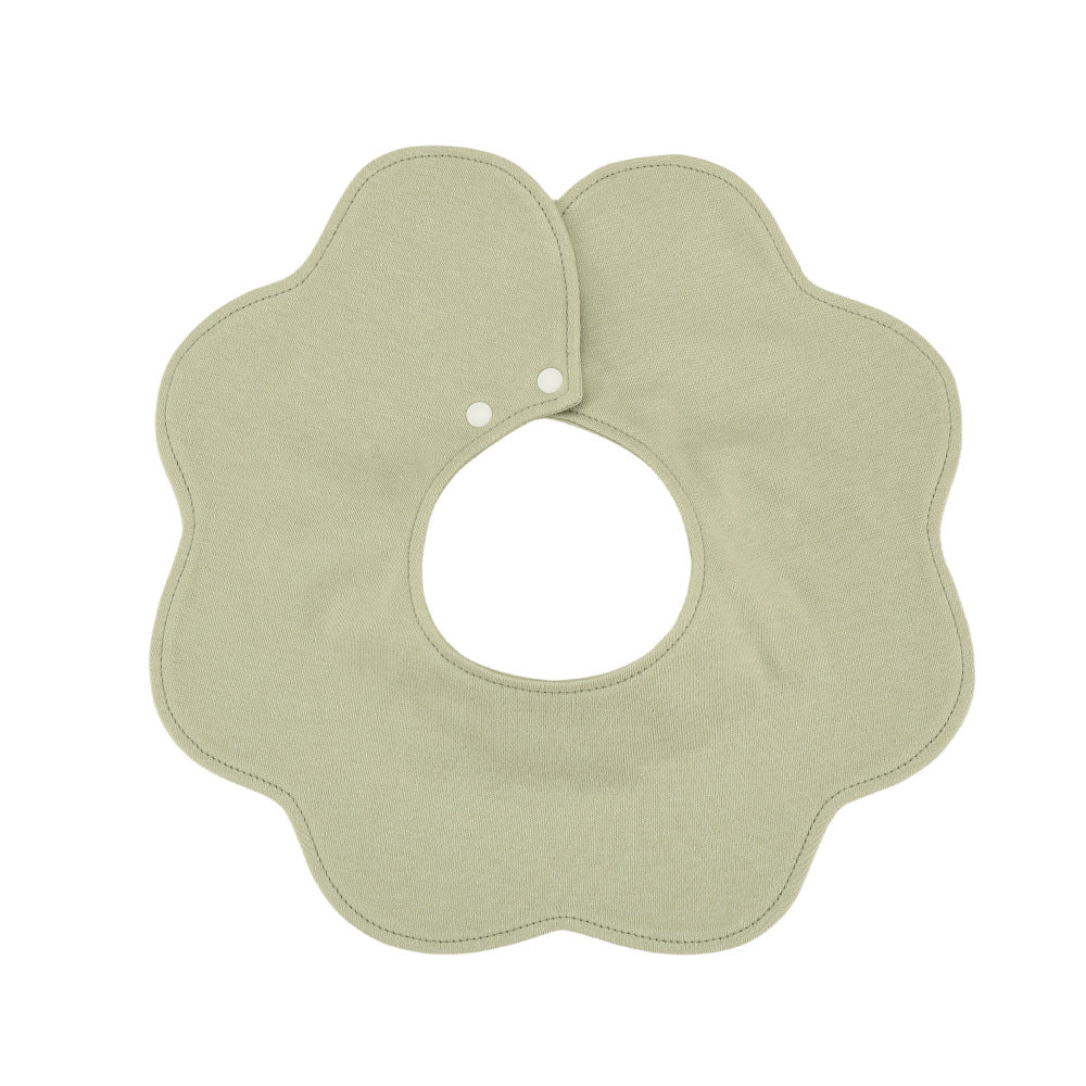 Green Petal Style Drool Bibs - 100% Cotton Teething Bib with Snap Closure