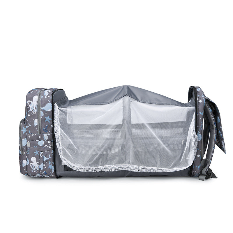 Sac à dos à langer avec table à langer intégrée, grande capacité, imperméable