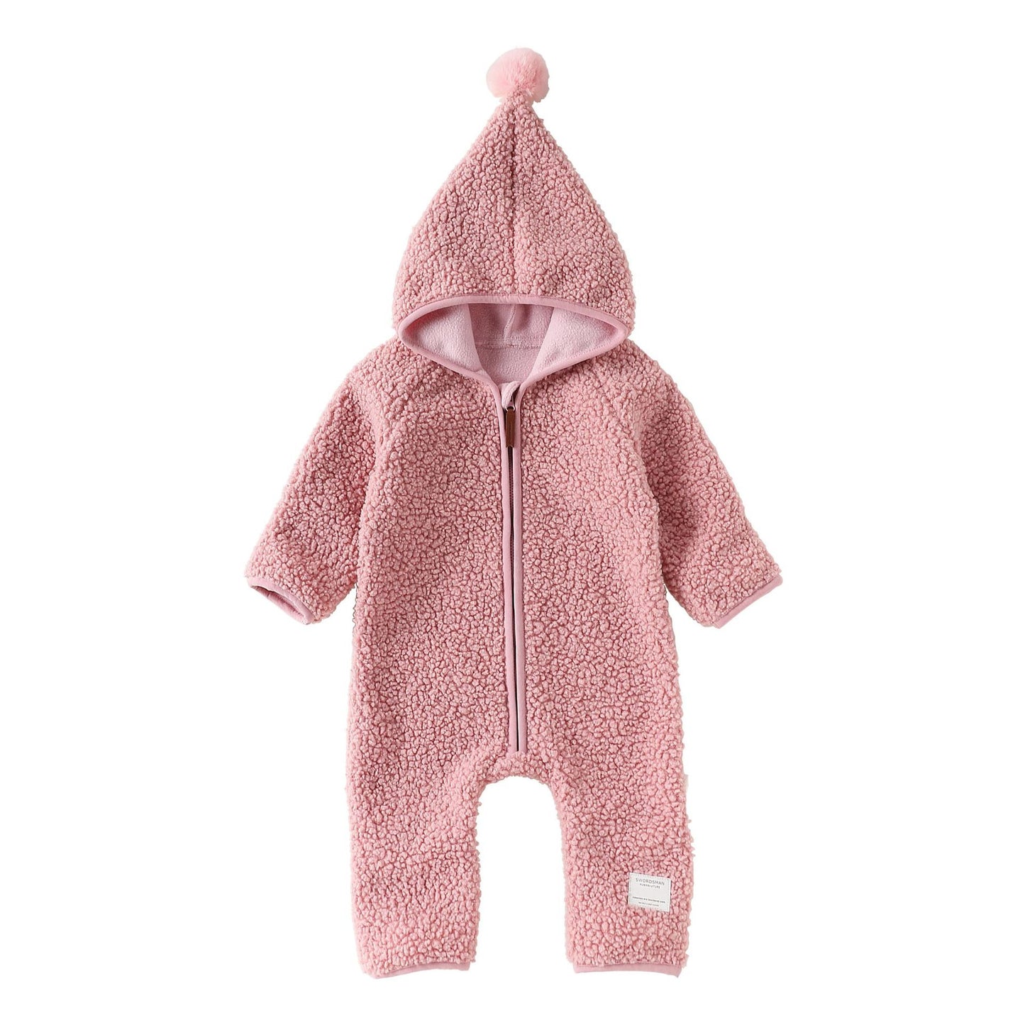 Baby Hooded Romper - Ultra-Soft Fleece Zip-Up Jumpsuit for Infants