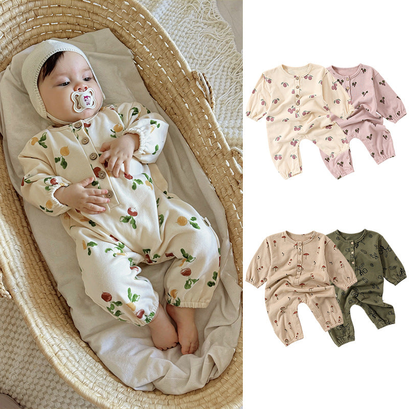Baby Cotton Romper - Print Jumpsuit for Infant Daily Wear