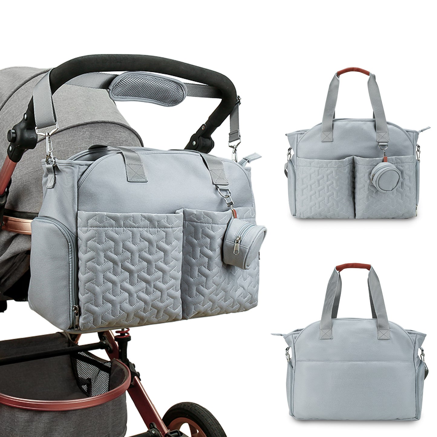 Breast Pump Bag with Pacifier Case – Large Capacity Mommy Bag, Insulated Bottle Pockets & Waterproof Design