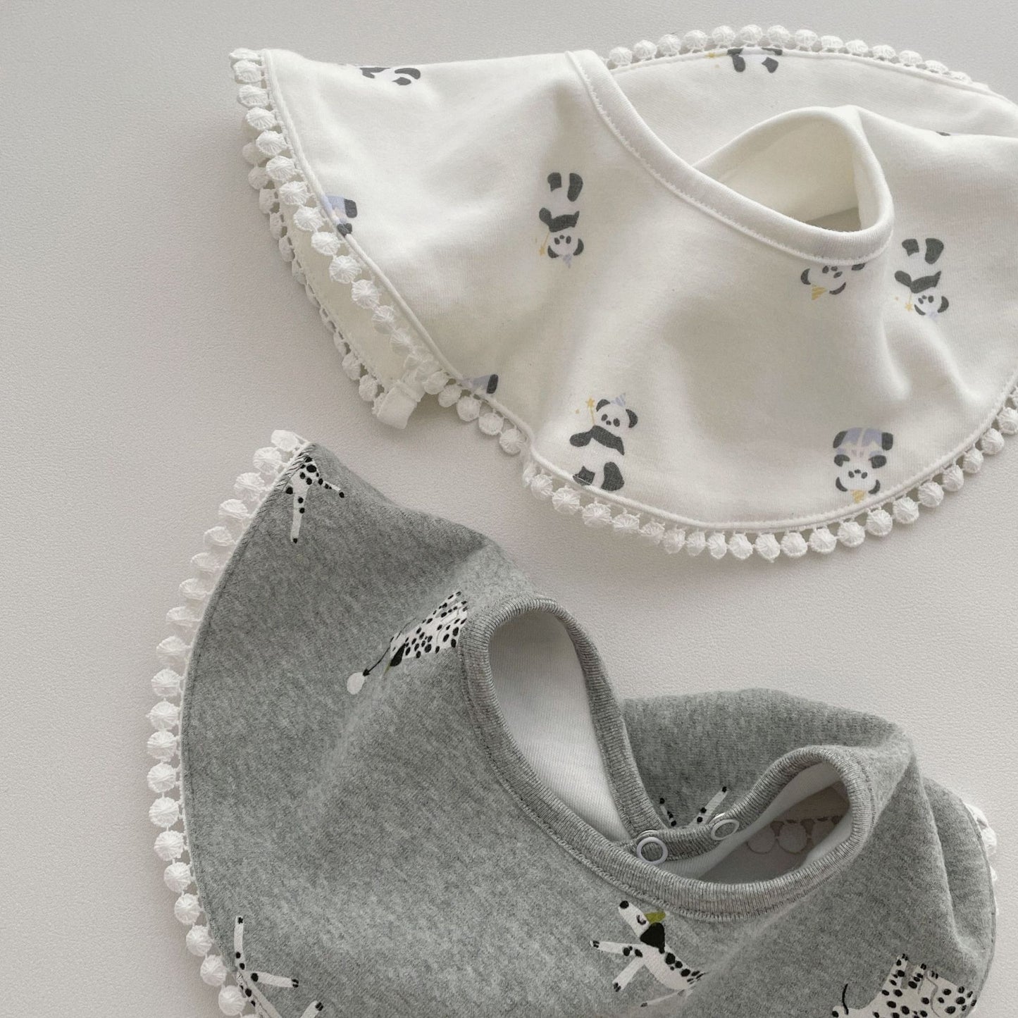 Round Baby Drool Bibs - 100% Cotton Absorbent Circle Bibs for Baby Infants