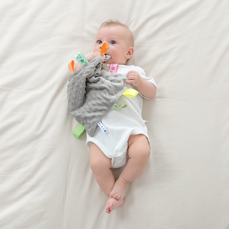 Chewable Baby Security Blanket - Soft 3D Bump Minky Lovey for Teething & Sleep, Lightweight Comfort Toy for Newborn
