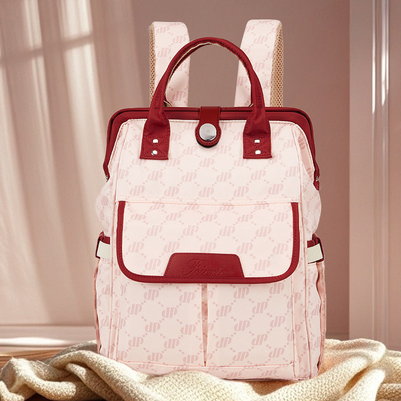 Multi-Functional Diaper Bag , Large Capacity Waterproof Mommy Tote with Insulated Pocket, Quick One-Hand Open Magnetic/Snap Closure