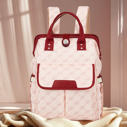 Multi-Functional Diaper Bag , Large Capacity Waterproof Mommy Tote with Insulated Pocket, Quick One-Hand Open Magnetic/Snap Closure