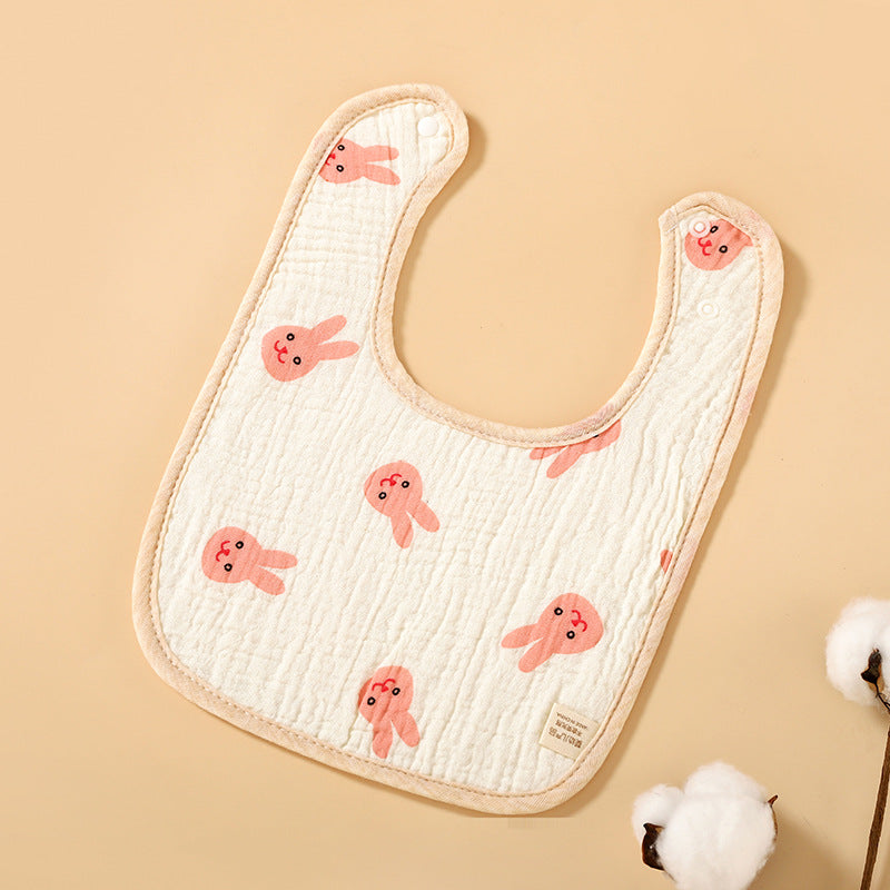 Cotton Baby Drool Bibs 5-Pack - 8"x11" Soft Gauze Drool Bibs for Newborn