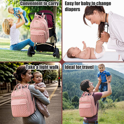 Multi-Functional Waterproof Diaper Bag Backpack with Changing Pad