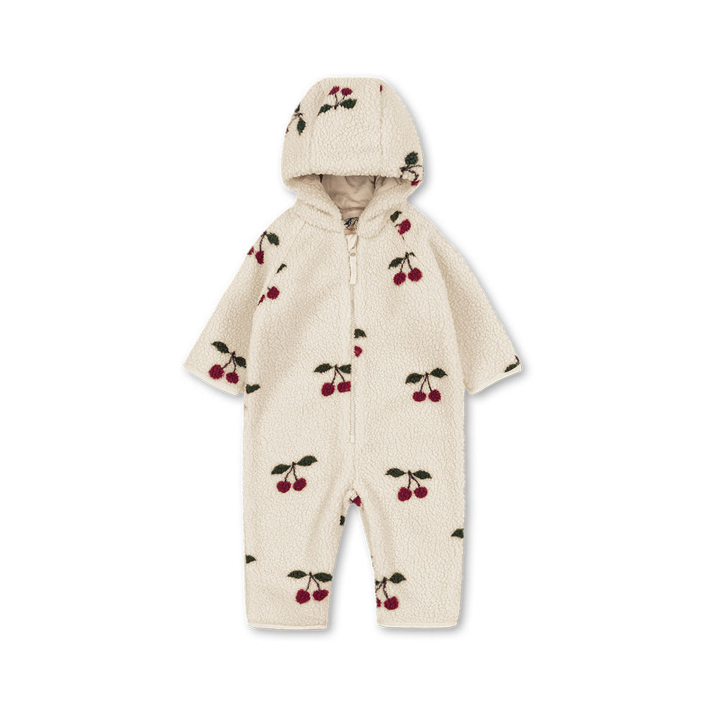 Nordic Style Baby Fleece Romper - Hooded Jumpsuit for Infant Winter Wear