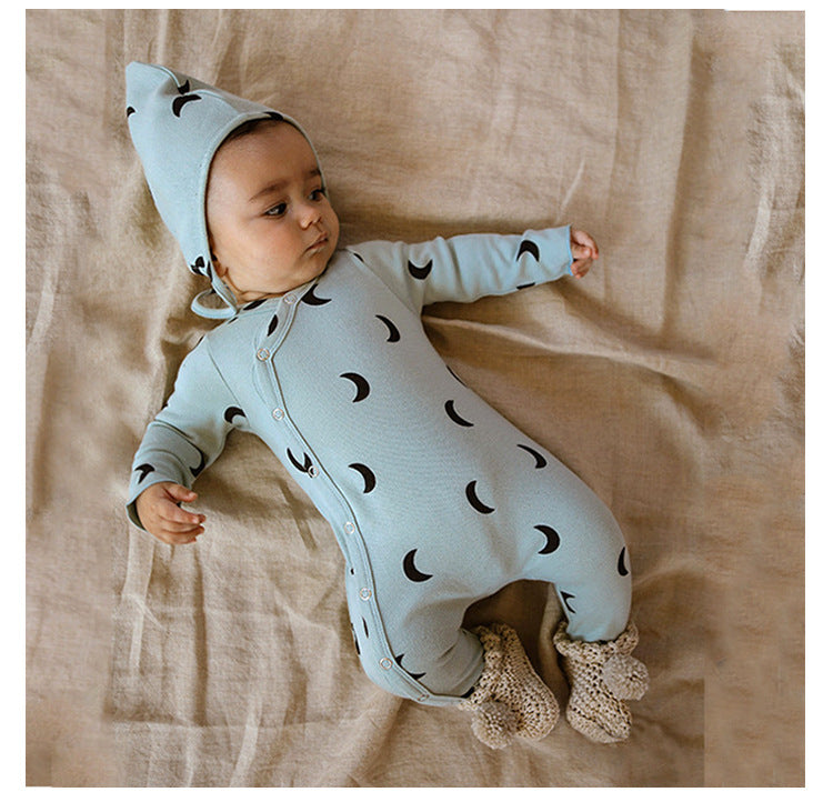 Baby Cotton Footed Romper - Long Sleeve Bodysuit with Built-in Feet