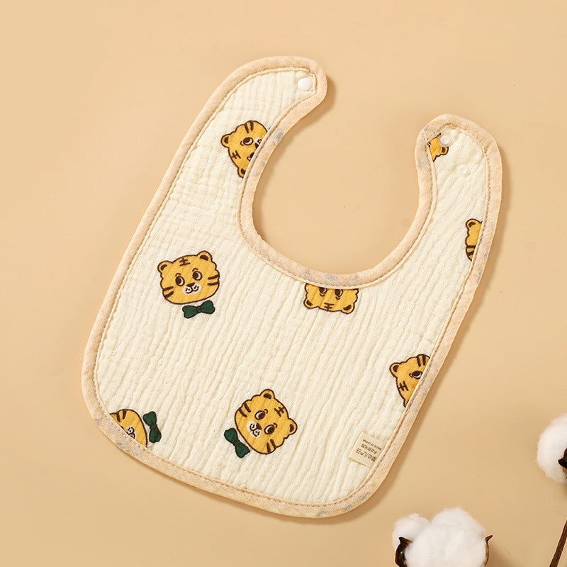 Cotton Baby Drool Bibs 5-Pack - 8"x11" Soft Gauze Drool Bibs for Newborn