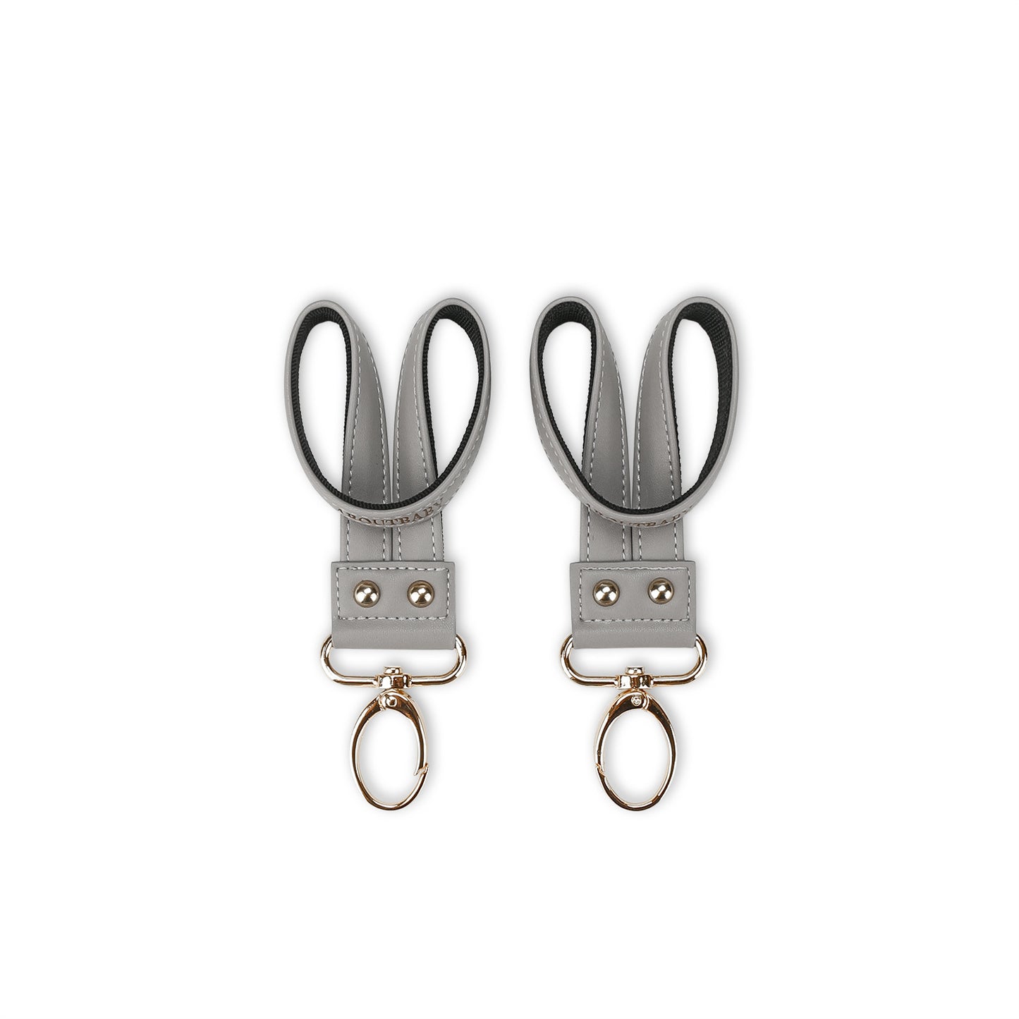 360° Rotating Stroller Hooks – Premium Vegan Leather Clips for Bags & Caddies, Heavy Duty Metal Snaps (Pair, Water Resistant)