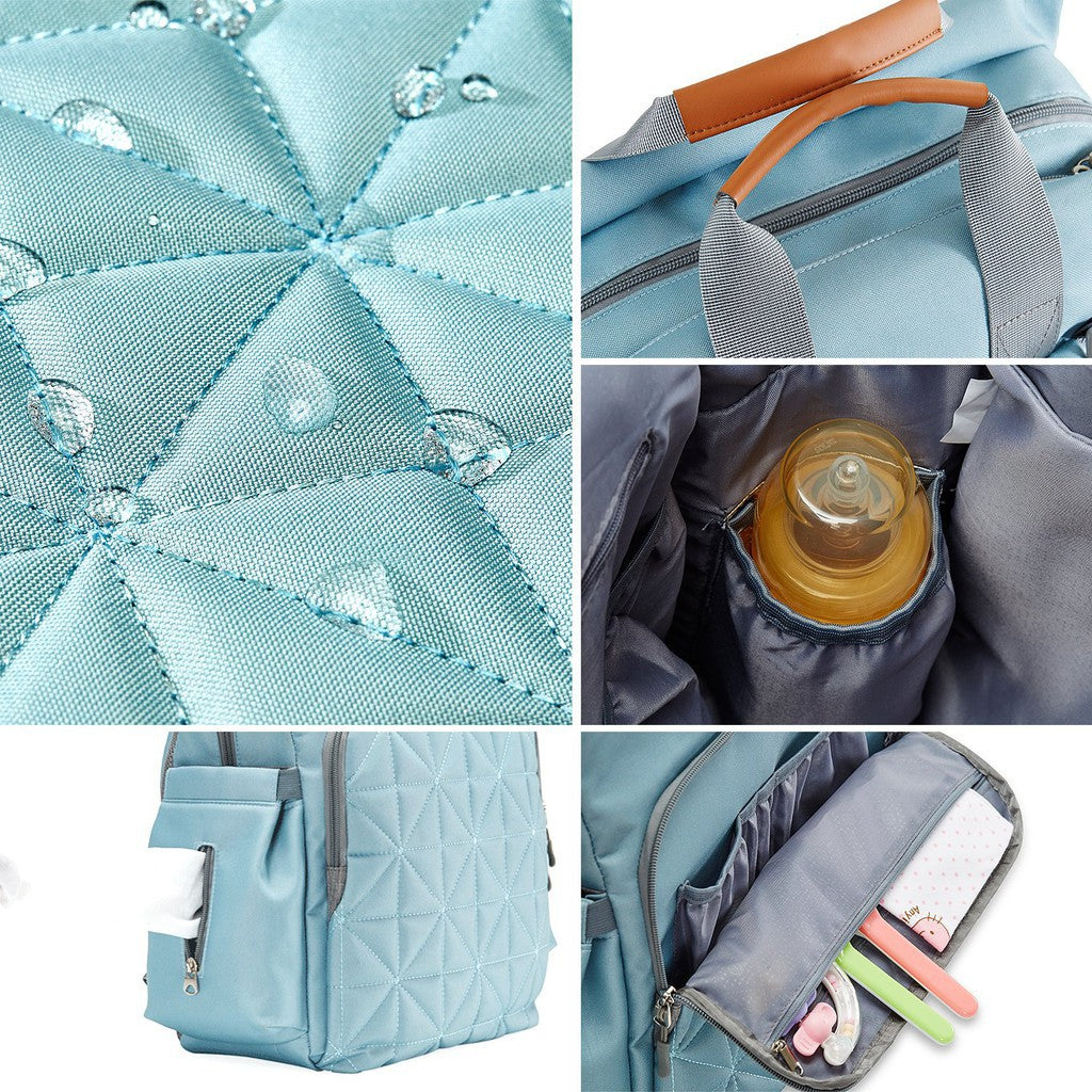 Multi-Function Diaper Bag Backpack – Large Capacity Waterproof Mom Bag with Insulated Bottle Pockets, Stylish Travel Baby Bag for Women