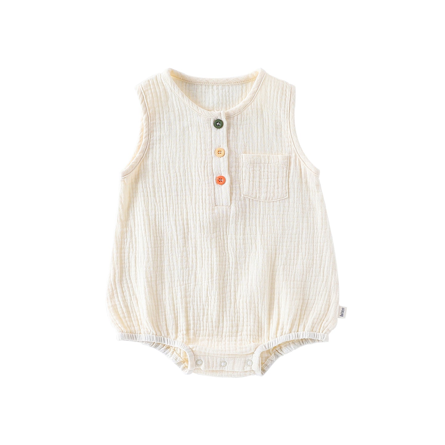 100% Cotton Baby Bodysuit - Breathable Sleeveless Romper for Infant Boys Girls