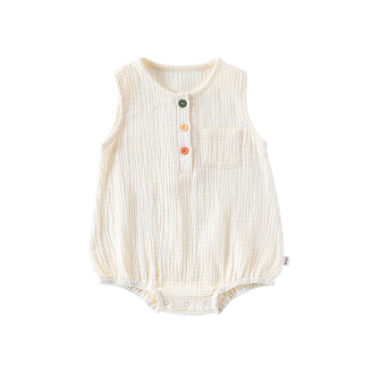 100% Cotton Baby Bodysuit - Breathable Sleeveless Romper for Infant Boys Girls