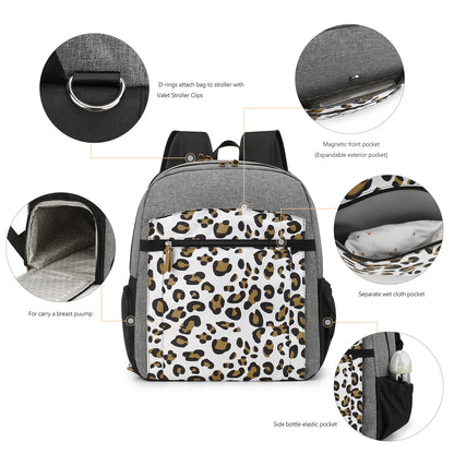Multi-Function Diaper Bag Backpack - Large Capacity Breast Pump Bag with Stroller Straps, Waterproof Travel Tote for Mom
