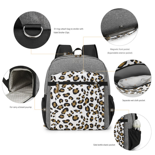 Multi-Function Diaper Bag Backpack - Large Capacity Breast Pump Bag with Stroller Straps, Waterproof Travel Tote for Mom