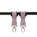 360° Rotating Stroller Hooks – Premium Vegan Leather Clips for Bags & Caddies, Heavy Duty Metal Snaps (Pair, Water Resistant)
