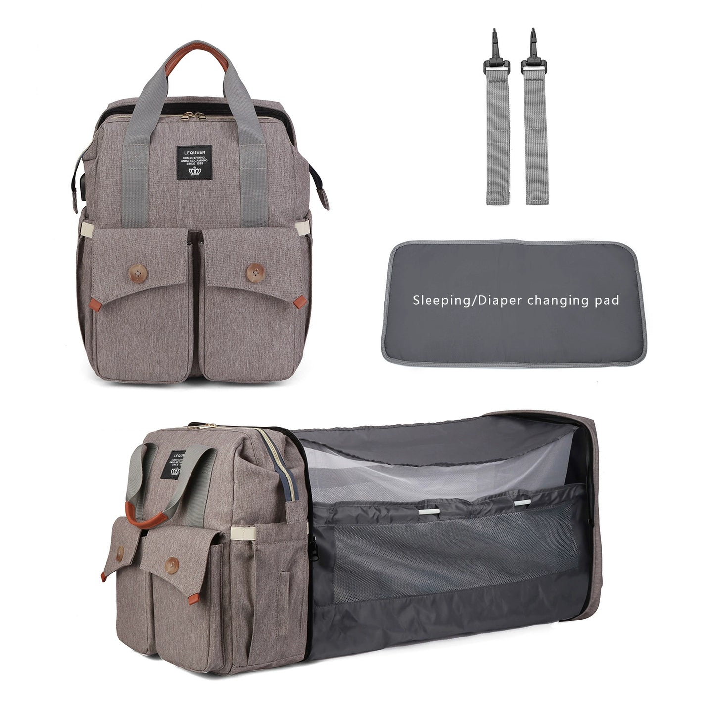 Multi-Functional Foldable Bed Diaper Backpack - Large Capacity Waterproof Portable Baby Bed And Mother Baby Backpack