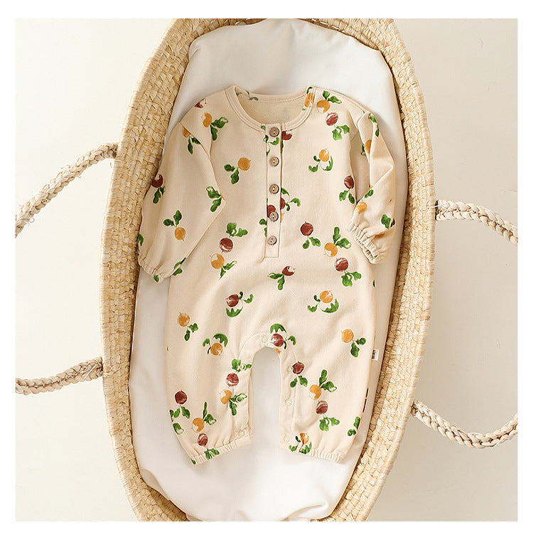 Baby Cotton Romper - Print Jumpsuit for Infant Daily Wear