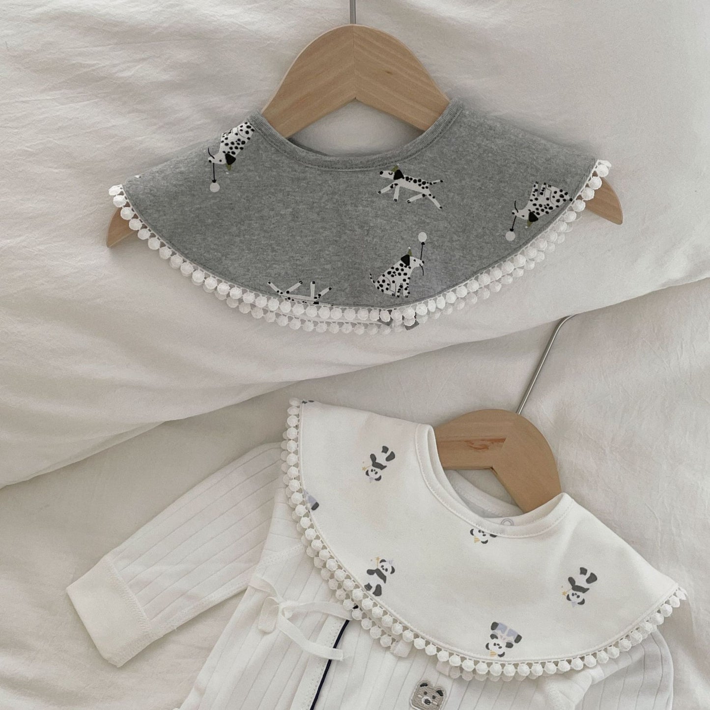 Round Baby Drool Bibs - 100% Cotton Absorbent Circle Bibs for Baby Infants