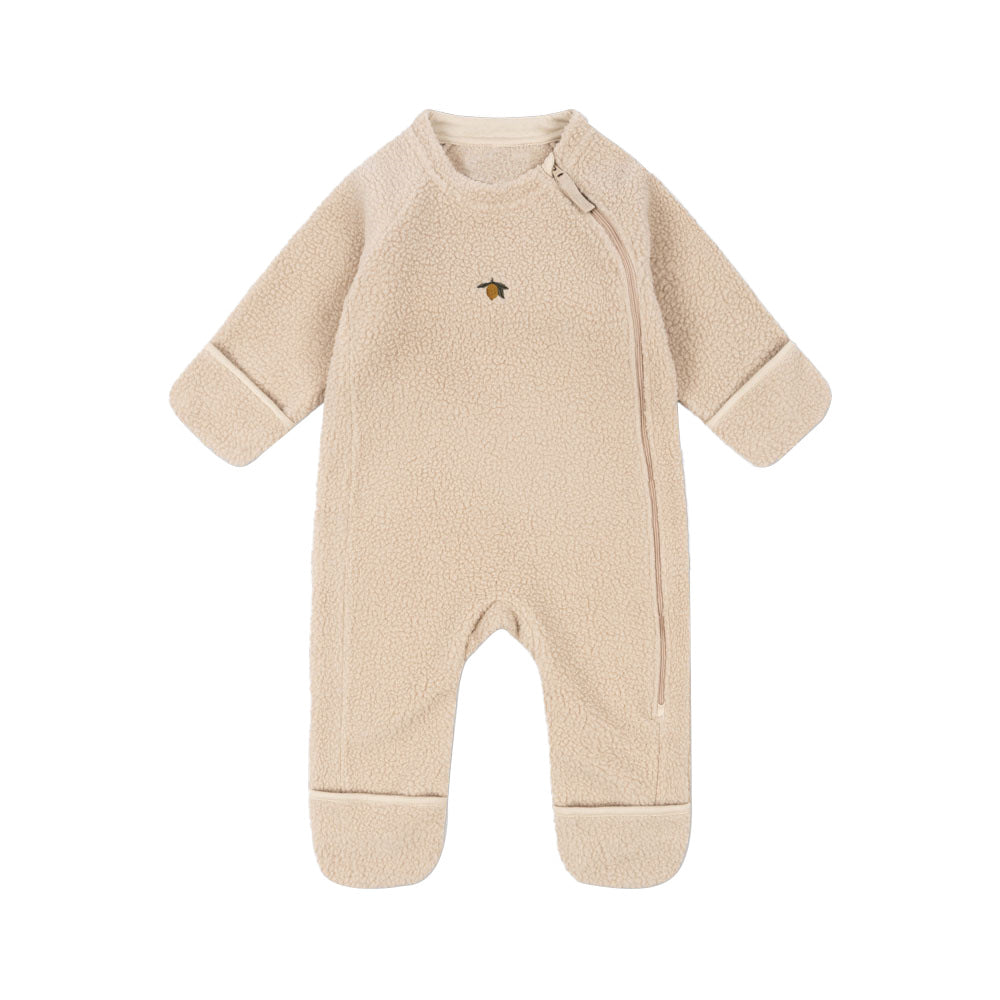 Baby Fleece Footed Romper - Soft Thermal Jumpsuit with Non-Slip Soles