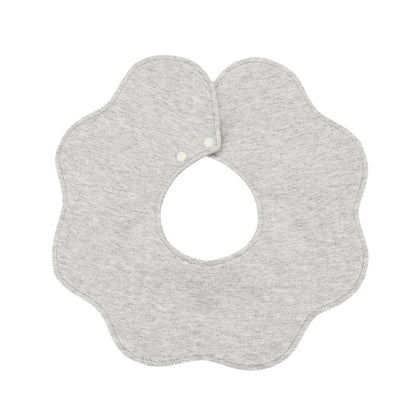 Gray Petal Style Drool Bibs - 100% Cotton Teething Bib with Snap Closure