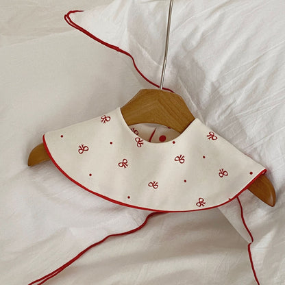 Christmas Style Baby Round & Petal Bibs - Floral Edge Double-sided Drool Bibs